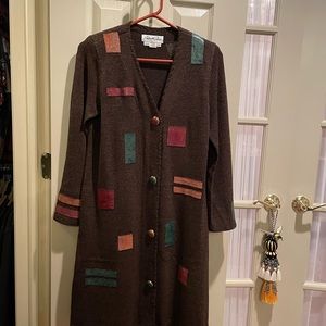 Antonella Preve Vintage 1980’s Hand Loomed Dress With Leather Patches